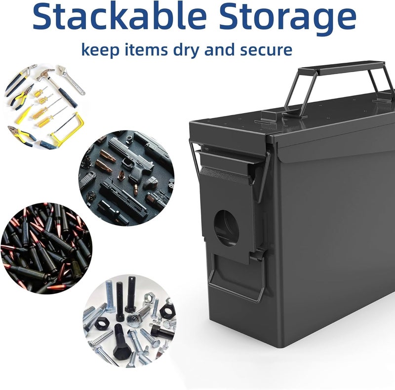 Patron 30 & 50 Cal Ammo Can Metal Ammo Box Storage Crate Case for Shotgun Bullet Rifle Ammunition Waterproof (Black or Green) - Image 4